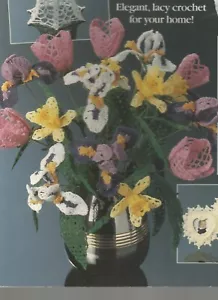 Ornament Häkelanleitungen Glockenrahmen 3-D Blumen Tulpen Iris Narzissen Vintage P06 - Bild 1 von 3