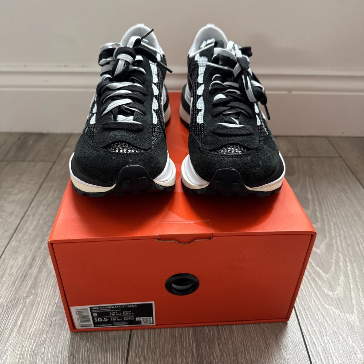 Nike sacai x VaporWaffle Black White for sale | eBay