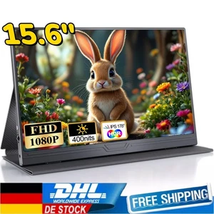 Portable Monitor15,6 Zoll Tragbarer Mobiler IPS Bildschirm FHD 1920*1080 FÜr PC - Afbeelding 1 van 7