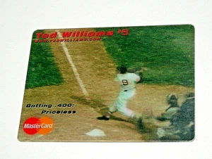 2 1999 Ted Williams #9 Swinging 3D Promo Motion Baseball Card New NOS MasterCard - Foto 1 di 6
