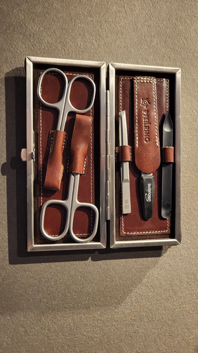 Nagelpflege-Set Im Lederetui – 8-teilig Mit Solinger Instrumenten (Nagelschere, Feile, Pinzette…) – Made In Germany (Rosa)