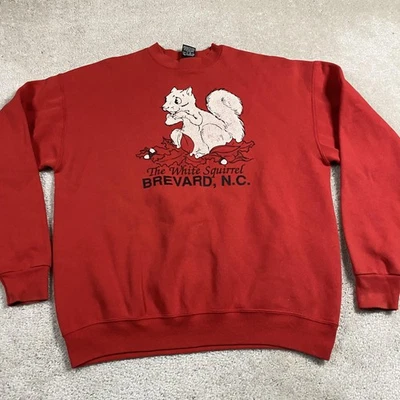 Sudadera Ardilla Blanca De Colección Para Hombres XL Roja Brevard NC Gráfico Hecha en EE. UU. Años 80 Foto 1 de 4