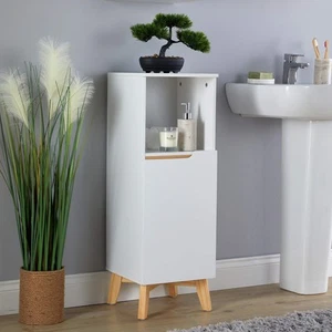 Mobile bagno da terra bianco 3 ripiani portaoggetti vanità organizer secondi - Foto 1 di 9
