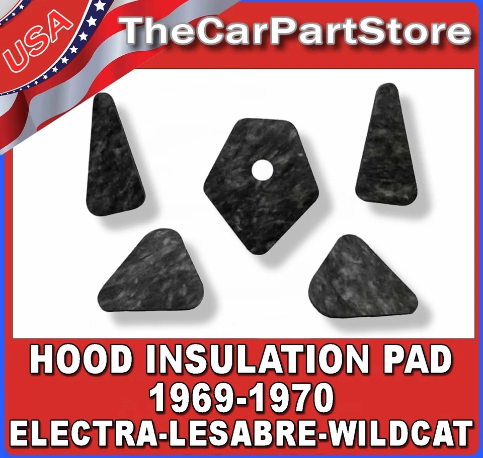 Under Hood Heat Insulation Pad Sound Shield Liner Kit 1969-1970 Buick Lesabre Foto 1 de 2
