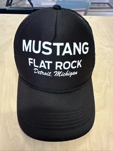 Ford Mustang Flat Rock Montaje Planta Detriot MI Negro Gorra de Béisbol Snapback NUEVO - Imagen 1 de 5