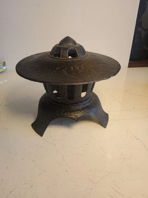 Vintage Asian Cast Iron Incense Burner Lamp - Image 1 of 4