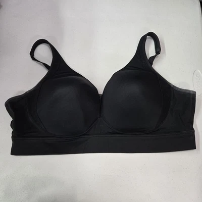 Jockey Women Bra XL Black T Shirt Wireless Strap Adjustable Lightly Lined - Image 1 of 4