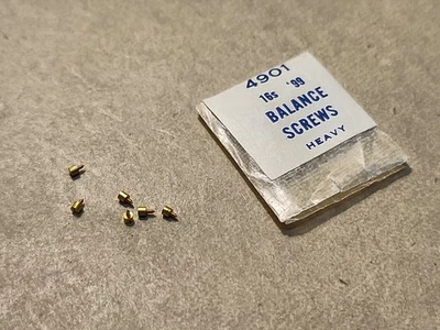 Упаковка из 6 новых из старых запасов винтов Waltham 16s Vanguard модель '99 PN 4901 Heavy Balance - Изображение 1 из 2