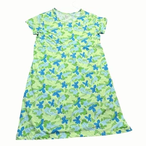 Lilly Pulitzer Womens Green & Blue Floral Print Casual Dress Medium - Picture 1 of 6