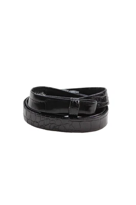 Cinturón Judith Leiber Mujer Cuero Repujado Gancho y Ojo Negro M Lote 2 Foto 1 de 4