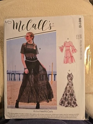 MCCALLS PATTERN 8110  DRESSES JOURNEE  MISSES SIZES  16 18 20 22 24  UNCUT  NEW - Image 1 of 2