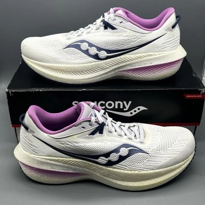 Saucony Triumph 21 Womens 10.5 Cushioned Running Training Shoes White Indigo EUC - Image 1 of 4