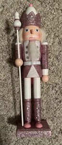 Pink Nutcracker Soldier Figure, Wooden Christmas Nutcracker Ornament - Picture 1 of 4