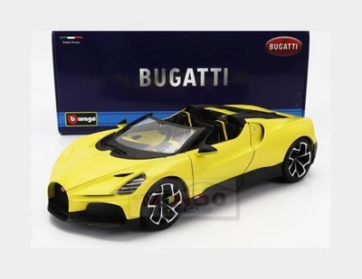 1:18 BURAGO Bugatti W16 Mistral 2023 Yellow BU11051-YE MMC - Image 1 of 2