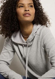 Evereve Gray Zoey Rib Inset Lightweight Hoodie - Size - Medium - Picture 1 of 6