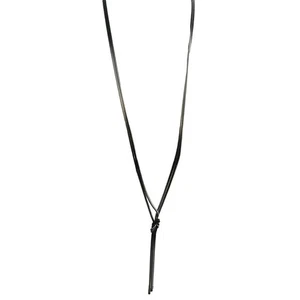 Black and Silver Tone Metal Long Lariat Chain Necklace - Picture 1 of 3