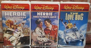 Herbie Goes to Monte Carlo VHS 2000 The Love Bug Collection Walt Disney 3 VHSLOT - Picture 1 of 10