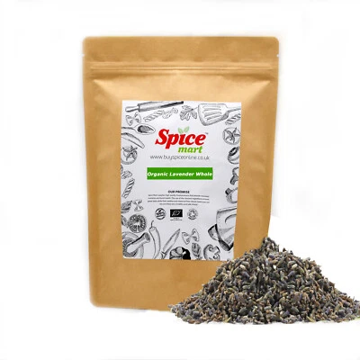 SPICE MART ORGANIC Lavender Whole Premium Quality Free UK P&P Soil Association Certified