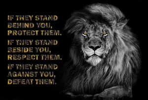 Löwenzitat Zusammenstehen Respekt schützen Niederlage Leinwanddruck Moderne coole Kunst - Bild 1 von 7
