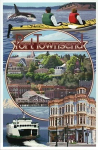 Port Townsend Washington Montage, Olympic Peninsula Ferry etc. - Moderne Postkarte - Bild 1 von 2