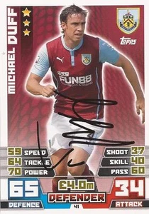 MICHAEL DUFF SIGNED BURNLEY 2014/2015 MATCH ATTAX TRADING CARD + COA - Bild 1 von 1