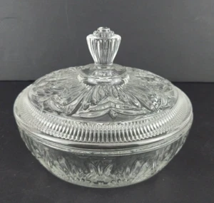 Avon Van Vanity Puderschale Bonboniere Schmuck Klarglas Schale mit Deckel Vintage - Bild 1 von 5