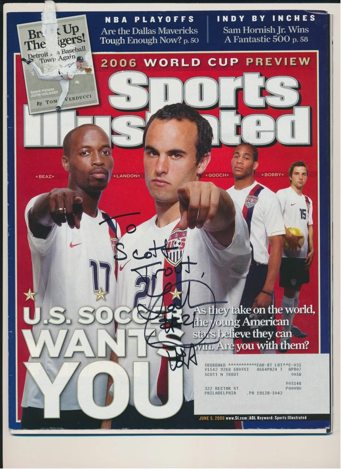 Landon Donovan World Cup Soccer Autograph Sports Illustrated Magazine *1285 — 第 1/1 张图片