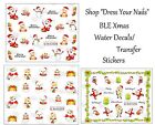 CHRISTMAS Nail Stickers Water Decals Transfers Nail Art DIY Xmas Snowmen Santa 