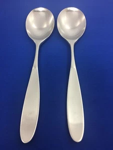 Lauffer Magnum Edelstahl Besteck 7 1/2" Platz Oval Suppenlöffel Japan 2er Set - Bild 1 von 6