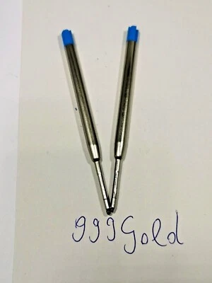 MARKENLOS 2x Metall Kugelschreiber Großraumminen Parker System Ersatz Mine blau