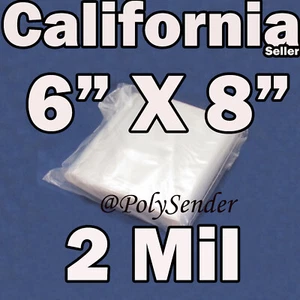 100 Reclosable 6" x 8" Zip Bags 2Mil Clear Poly Plastic Lock able 6x8 Zippy 2 Mi - Picture 1 of 5