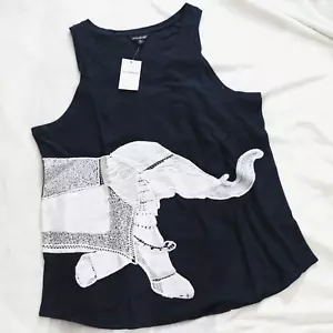 CANOTTA ELEFANTE RICAMATA BLU NAVY NUOVA CON ETICHETTE XL X-LARGE NUOVA CON ETICHETTE NUOVA $59 - Foto 1 di 7