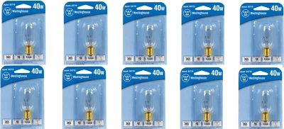 10 pack Westinghouse Appliance Light Bulbs 40 watts  T8 Intermediate Base - Image 1 of 2
