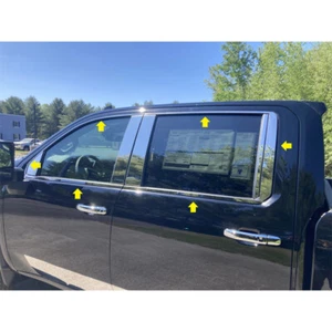 Polished Window Package 12pc fits 2020-24 Chevrolet Silverado 3500 HD Crew Cab - Bild 1 von 3