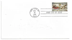 US First Day Cover - October 23, 1974 - Christmas - 10¢ stamp - Currier & Ives - Picture 1 of 1