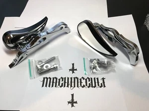Flame mirrors, black and chrome - Picture 1 of 3