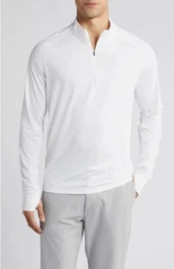 Peter Millar Crown Sport Active Arctic Light Performance 1/4 Zip Small White - Picture 1 of 5