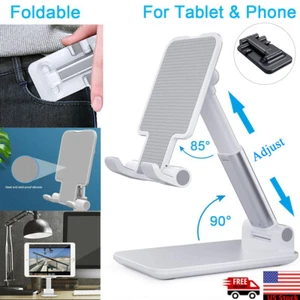 Foldable Adjustable Tablet For Phone iPad iPhone Desktop Holder Mount Stand - Picture 1 of 14
