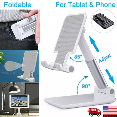 Foldable Adjustable Tablet For Phone iPad iPhone Desktop Holder Mount Stand  - Image 1 of 4