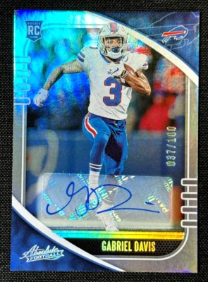 Gabriel Davis 2020 Panini Absolute Football Autograph Rookie Card RC /100 - Image 1 of 2