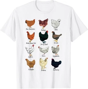 Different chickens - chicken breeds Tee Gift Unisex T-Shirt - Picture 1 of 3