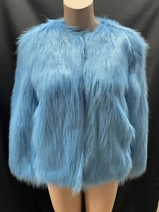 Pelzjacke Fake Fur Hellblau Türkisblau Gr 34/36 XS/ S NEU Mit Etikett - Bild 1 von 7