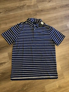 Camisa Polo Bobby Jones EFX Performance Algodón Azul/Blanco Rayas Manga Corta XL - Imagen 1 de 9