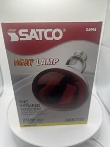 Satco S4998 250 Watt R40 Red Heat Lamp Bulbs - Pack 1 - Picture 1 of 3