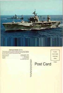 Vintage Postcard - Command Ship USS BLUE RIDGE LCC-19 Poirt View Navy Ship - Imagen 1 de 1
