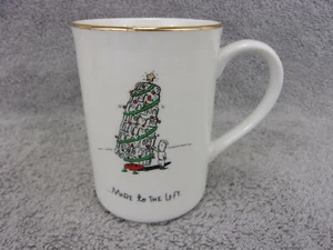 Merry Masterpieces MORE TO THE LEFT leaning Christmas tree 10 oz coffee tea mug - Picture 1 of 8