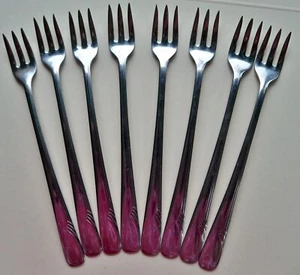ONEIDA STAINLESS STEEL COCKTAIL SEAFOOD FORKS "VALOR" Set of 8 - Picture 1 of 4