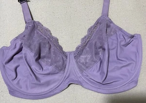 M&S UNDERWIRED MINIMISER Full Cup Bra With LACE In MAUVE Size 34H - Picture 1 of 8