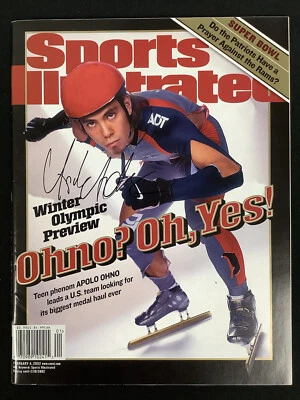 Apolo Ohno Signed Sports Illustrated 2/4/02 No Label Olympics Gold Autograph JSA - Image 1 of 4