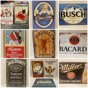 Huge Lot Of 25 Beer Liquor & Bar Signs Total 25 Random Tin Sign Metal Decor READ - Picture 1 of 5